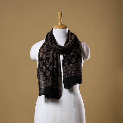 Handloom chanderi silk natural dyed stole 04 - handcrafted