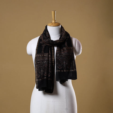 Handloom chanderi silk natural dyed stole 08 - handcrafted