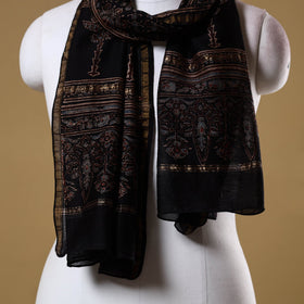 Handloom chanderi silk natural dyed stole 08 - handcrafted