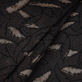 Black - handloom chanderi silk pipad fabric 02 - handcrafted