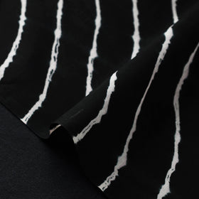 Buy Black Handloom Chanderi Silk Tie-Dye Leheriya Fabric