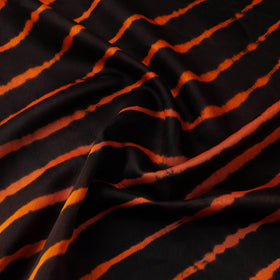 Black Handloom Chanderi Silk Tie-Dye Leheriya Fabric