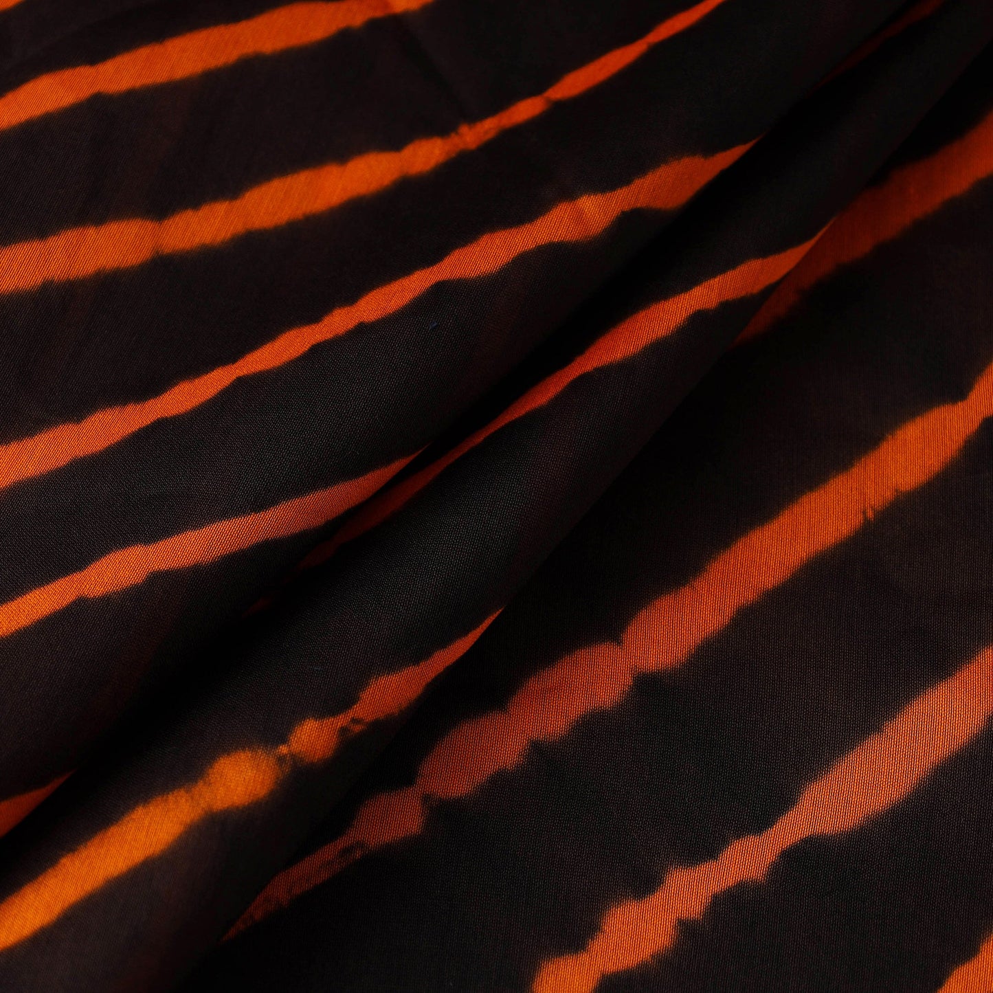 Black Handloom Chanderi Silk Tie-Dye Leheriya Fabric