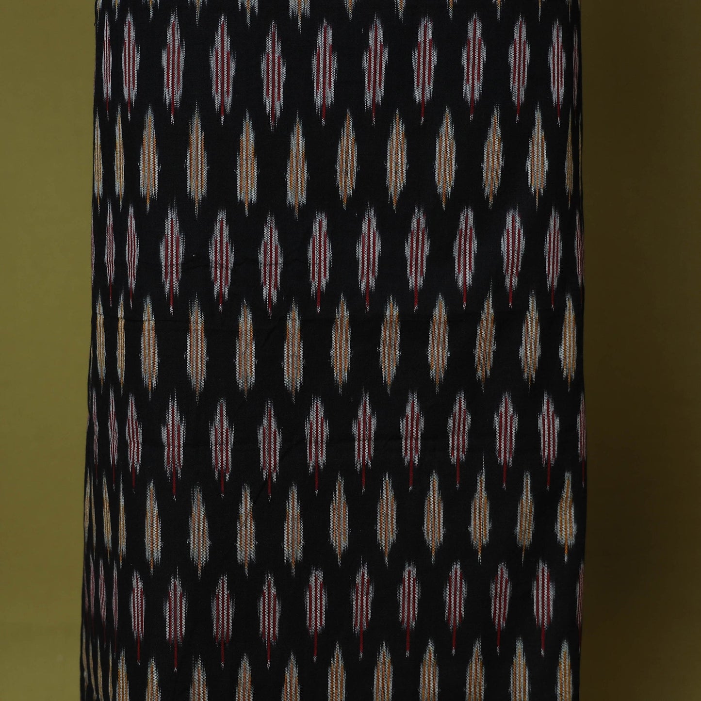 Black - handloom cotton 3pc pochampally ikat dress material