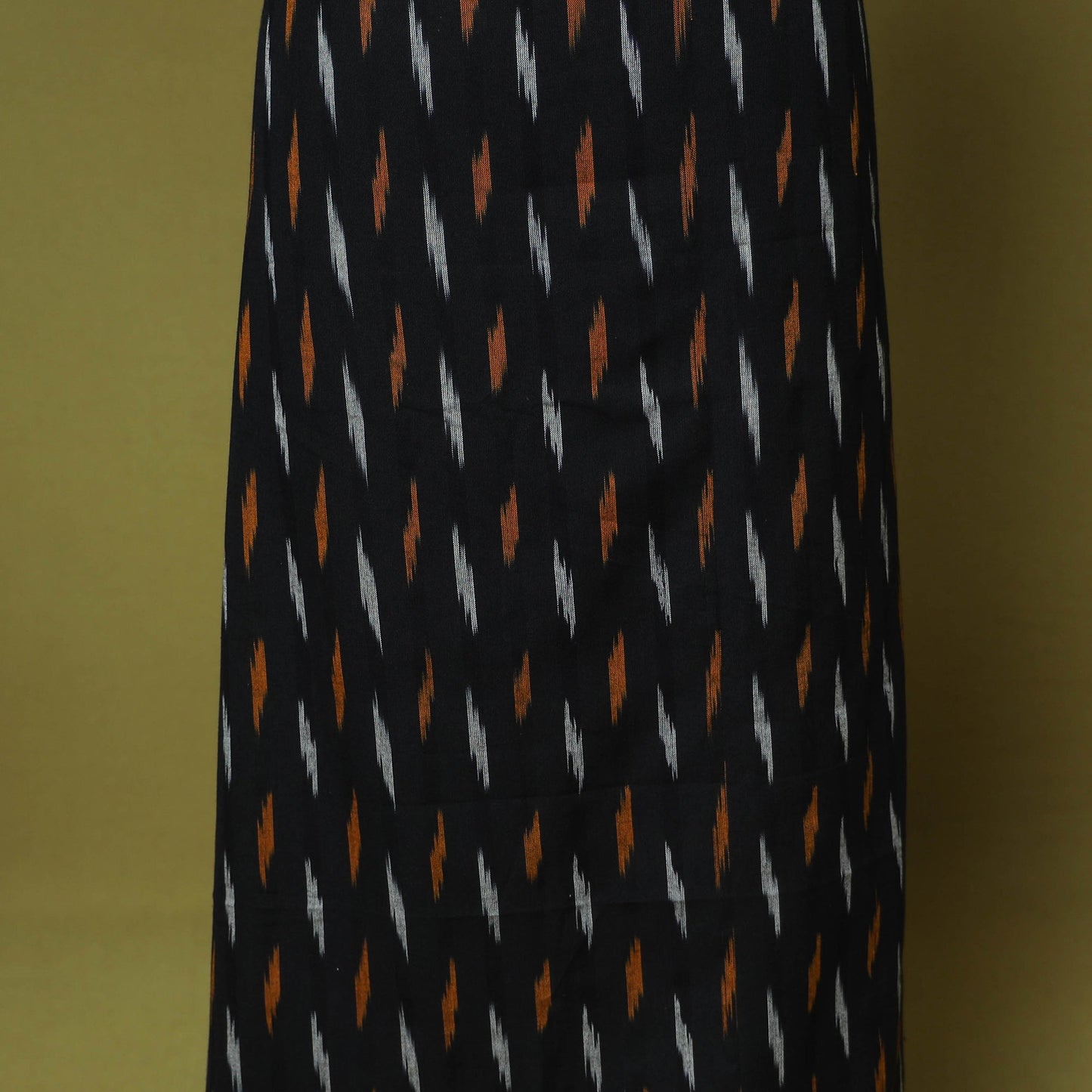 Black - handloom cotton 3pc pochampally ikat dress material