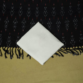 Black - handloom cotton 3pc pochampally ikat dress material