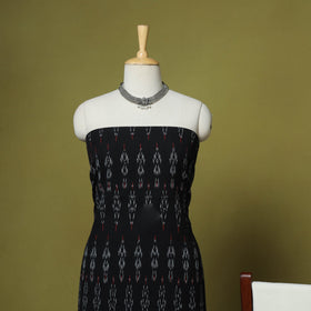 Black - handloom cotton 3pc pochampally ikat dress material