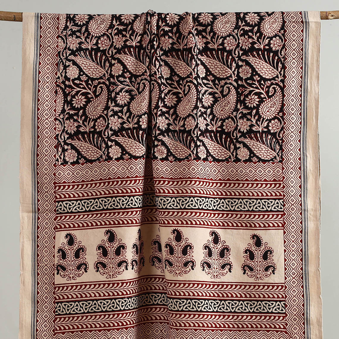  Green Handloom Cotton Bagh Print Towel
