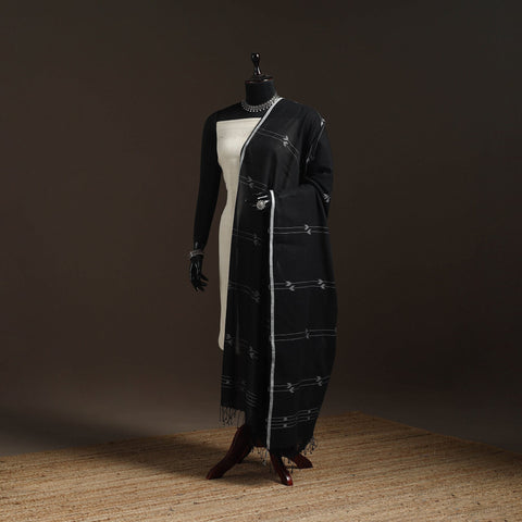 Handloom cotton bengal jamdani dupatta 33 - handcrafted