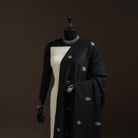 Handloom cotton bengal jamdani dupatta 40 - handcrafted