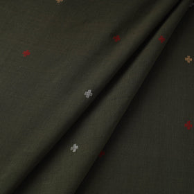 Green Handloom Cotton Bengal Jamdani Fabric