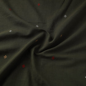 Green Handloom Cotton Bengal Jamdani Fabric