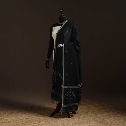 Handloom cotton burdwan jamdani dupatta 09 - handcrafted