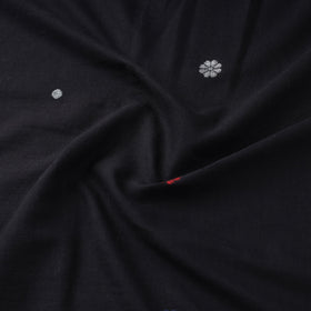 Black Handloom Cotton Burdwan Jamdani Fabric 