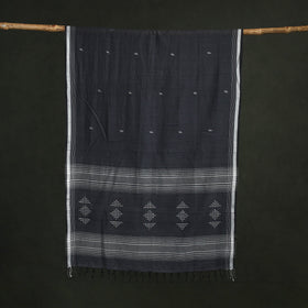 Handloom cotton burdwan jamdani stole with tassels 13