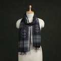 Handloom cotton burdwan jamdani stole with tassels 13