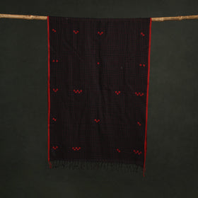 Handloom cotton burdwan jamdani stole with tassels 23