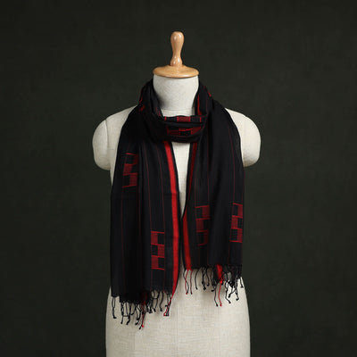 Handloom cotton burdwan jamdani stole with tassels 24