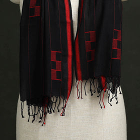 Handloom cotton burdwan jamdani stole with tassels 24