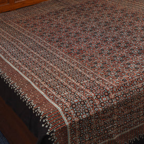 Black - handloom cotton double bed sheet (108 x 90 in) 15