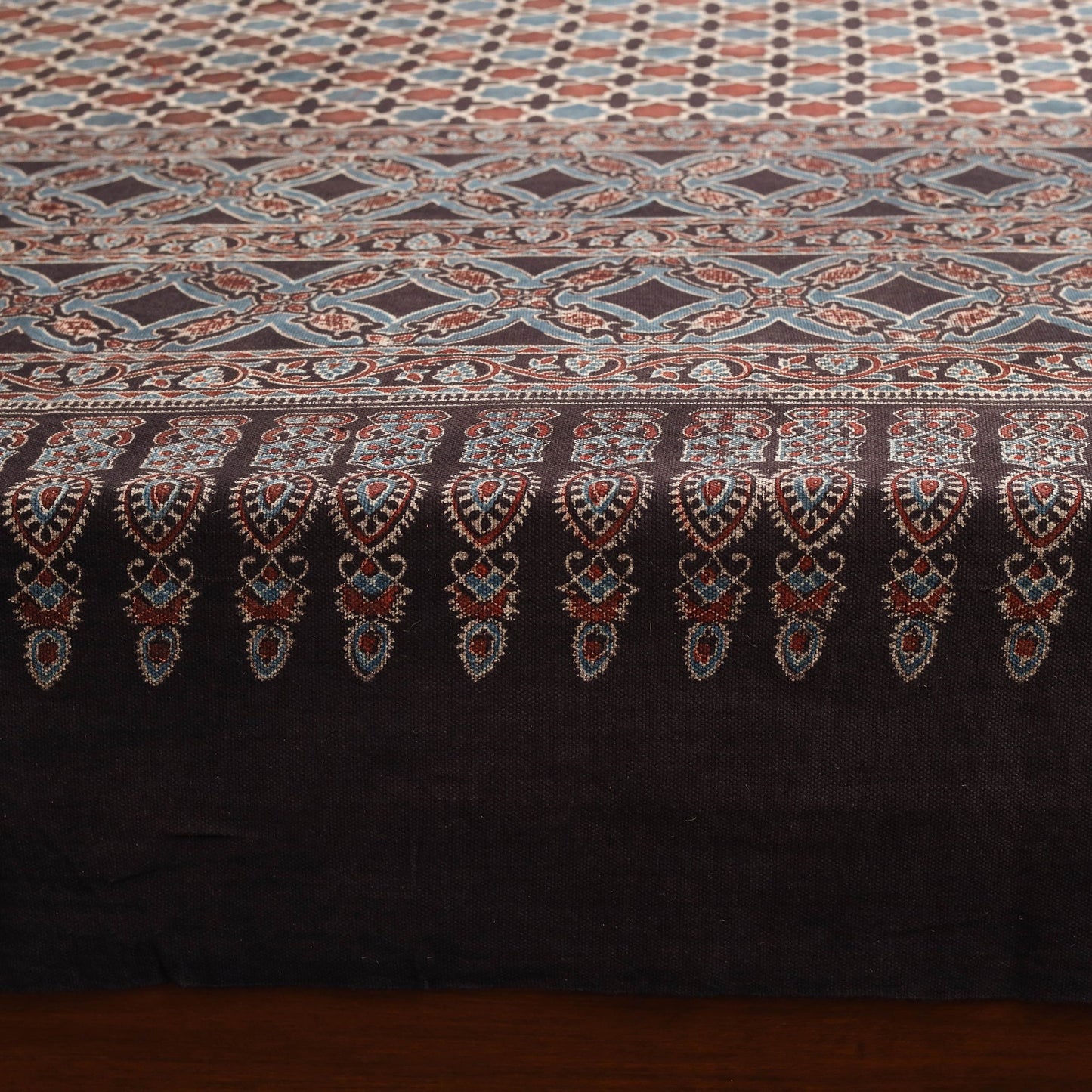 Black - handloom cotton double bed sheet (108 x 90 in) 19