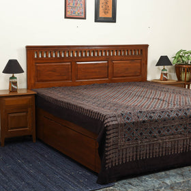 Black - handloom cotton double bed sheet (108 x 90 in) 19