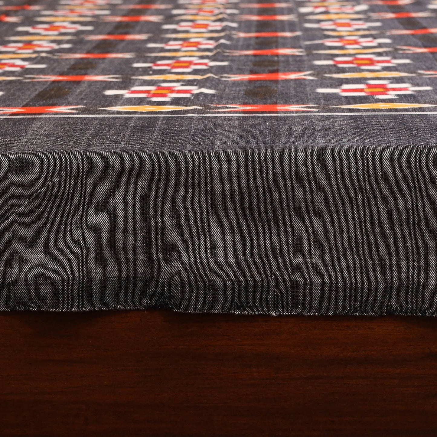 Black - handloom cotton double ikat pochampally bedsheet