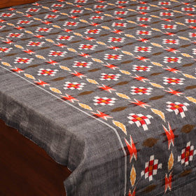 Black - handloom cotton double ikat pochampally bedsheet
