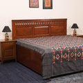 Black - handloom cotton double ikat pochampally bedsheet