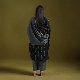 Handloom cotton embroidered pochampally ikat 3pc kurta set