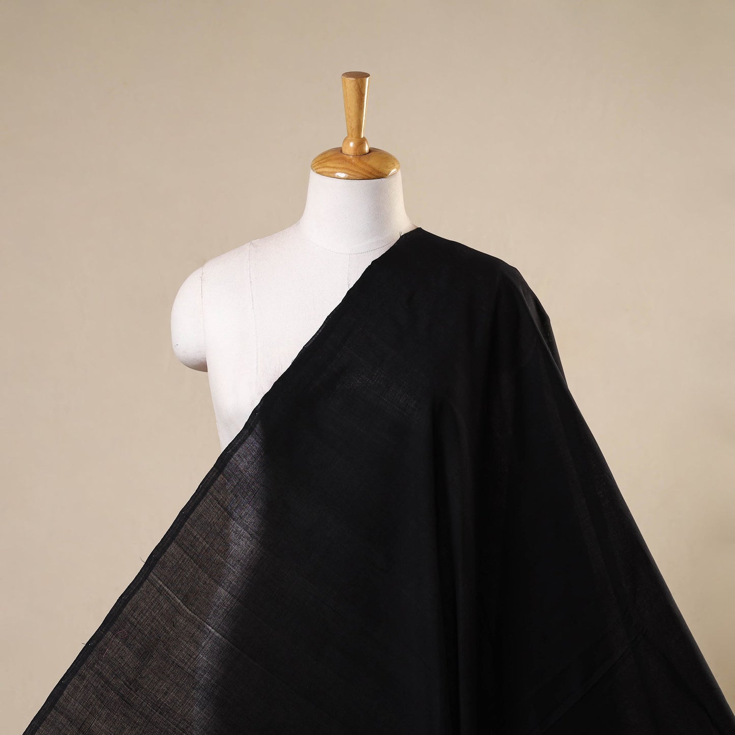 Black - handloom cotton mangalagiri fabric 02 - handcrafted