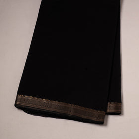 Black - handloom cotton mangalagiri fabric with zari border