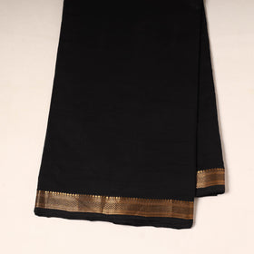 Black - handloom cotton mangalagiri fabric with zari border