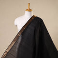 Black - handloom cotton mangalagiri fabric with zari border