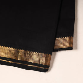 Black - handloom cotton mangalagiri fabric with zari border