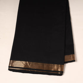 Black - handloom cotton mangalagiri fabric with zari border