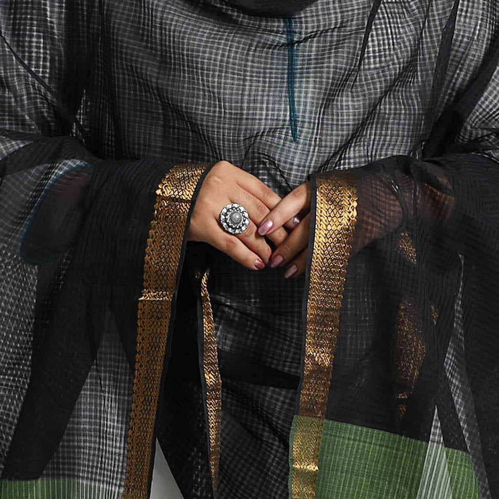 Authentic Handloom Cotton Mangalagiri Dupatta Online l iTokri.com