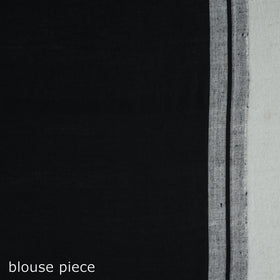 Black - Handloom Cotton Phulia Jamdani Saree with Tassels 127