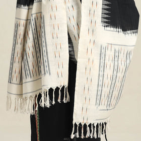 Black - Handloom Cotton Pochampally Double Ikat Dupatta 20