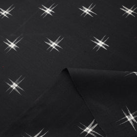 Buy Black Handloom Cotton Pochampally Double Ikat Fabric Online