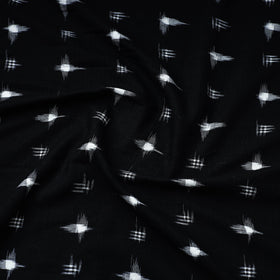 Black Handloom Cotton Pochampally Double Ikat Fabric 