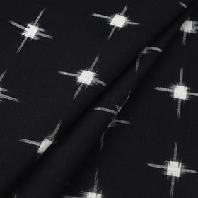  Black Handloom Cotton Pochampally Double Ikat Fabric