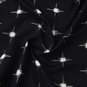  Black Handloom Cotton Pochampally Double Ikat Fabric