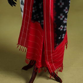 Black - handloom cotton pochampally ikat dupatta 02