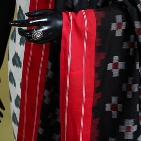 Black - handloom cotton pochampally ikat dupatta 02