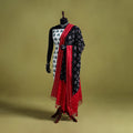 Black - handloom cotton pochampally ikat dupatta 02