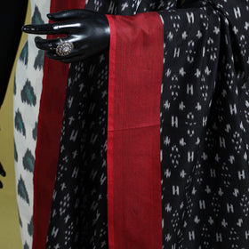 Black - handloom cotton pochampally ikat dupatta 03