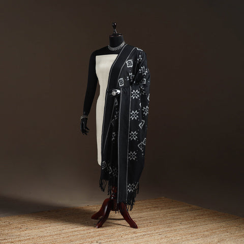 Handloom cotton pochampally ikat dupatta 07 - handcrafted