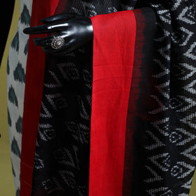 Black - handloom cotton pochampally ikat dupatta 08