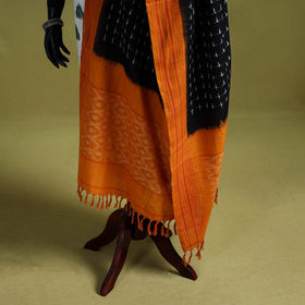 Black - handloom cotton pochampally ikat dupatta 09
